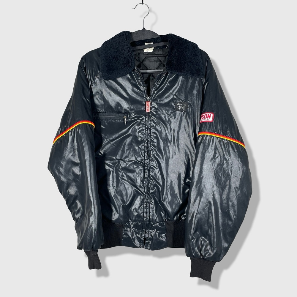 Simpson Racing Jacket Mens Small Black Vintage Racing Safety Equipment Bomber